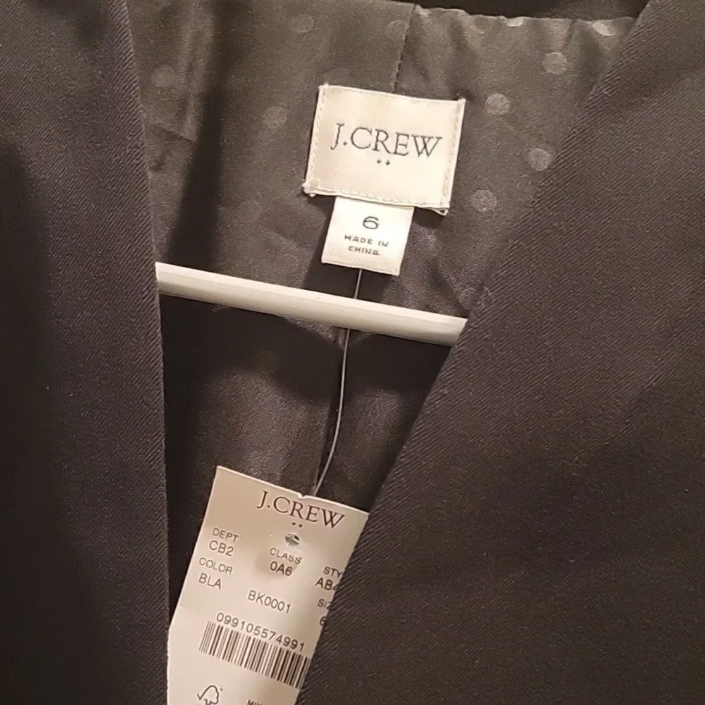 J. Crew | Black Broadway Blazer Size 6 NWT
